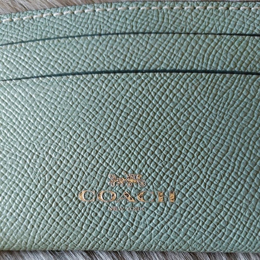 COACH Tiffany Blue Card Case Wallet Holder - Picture 4 of 6
